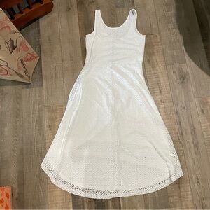 High low white lace dress